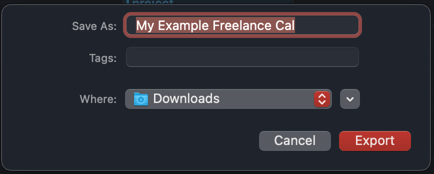 3. Save your calendar somewhere