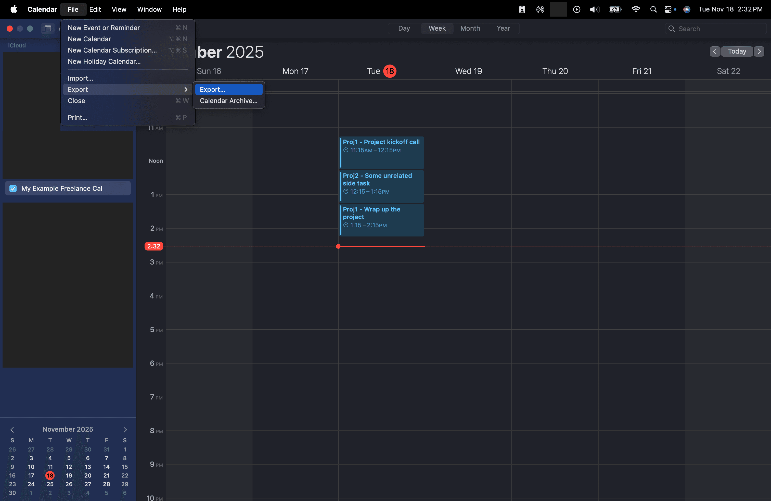 2. Export your calendar